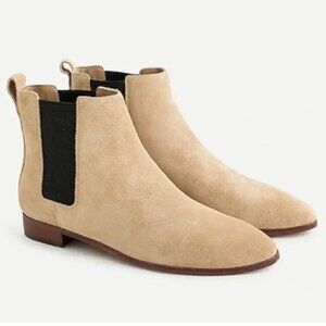 JCrew Pull-On Chelsea Ankle Boots tan Suede Genuine Leather 6.5 women